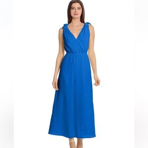 McKenna Maggie London chiffon dress blue size 4